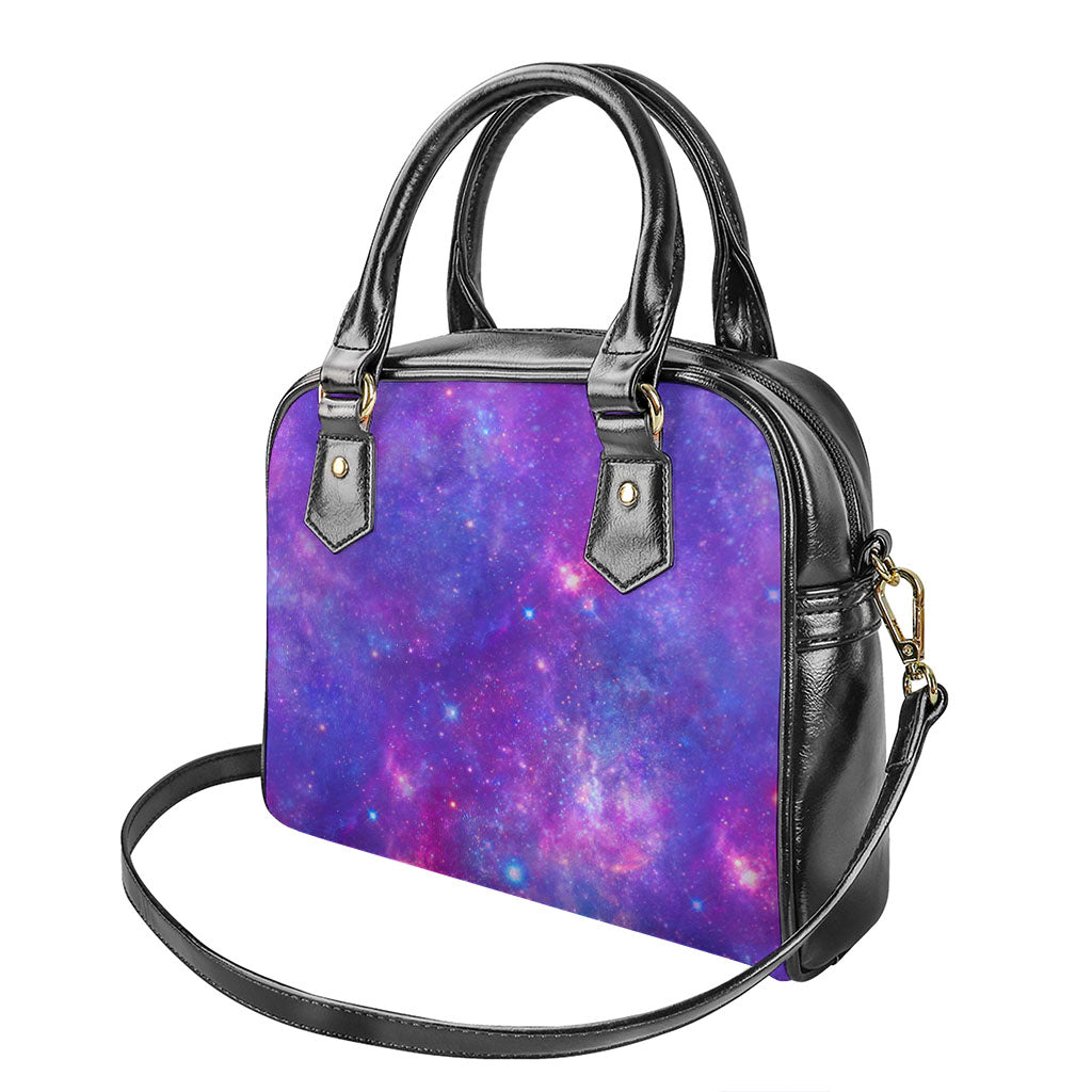 Purple Stardust Cloud Galaxy Space Print Shoulder Handbag