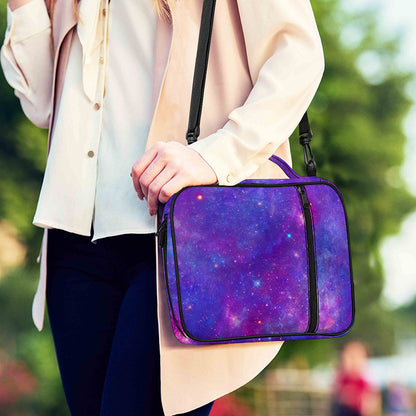 Purple Stardust Cloud Galaxy Space Print Shoulder Strap Bible Bag