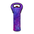 Purple Stardust Cloud Galaxy Space Print Single Neoprene Wine Tote