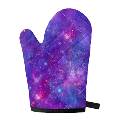 Purple Stardust Cloud Galaxy Space Print Single Oven Mitt