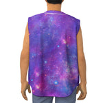Purple Stardust Cloud Galaxy Space Print Sleeveless Baseball Jersey