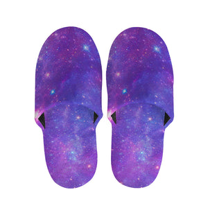 Purple Stardust Cloud Galaxy Space Print Slippers
