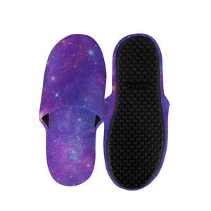 Purple Stardust Cloud Galaxy Space Print Slippers