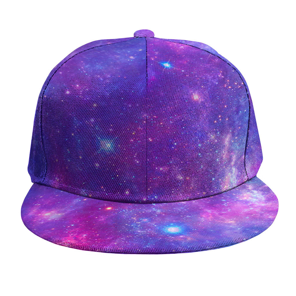 Purple Stardust Cloud Galaxy Space Print Snapback Cap