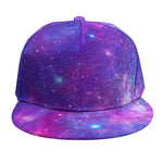 Purple Stardust Cloud Galaxy Space Print Snapback Cap