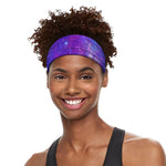 Purple Stardust Cloud Galaxy Space Print Sports Headband