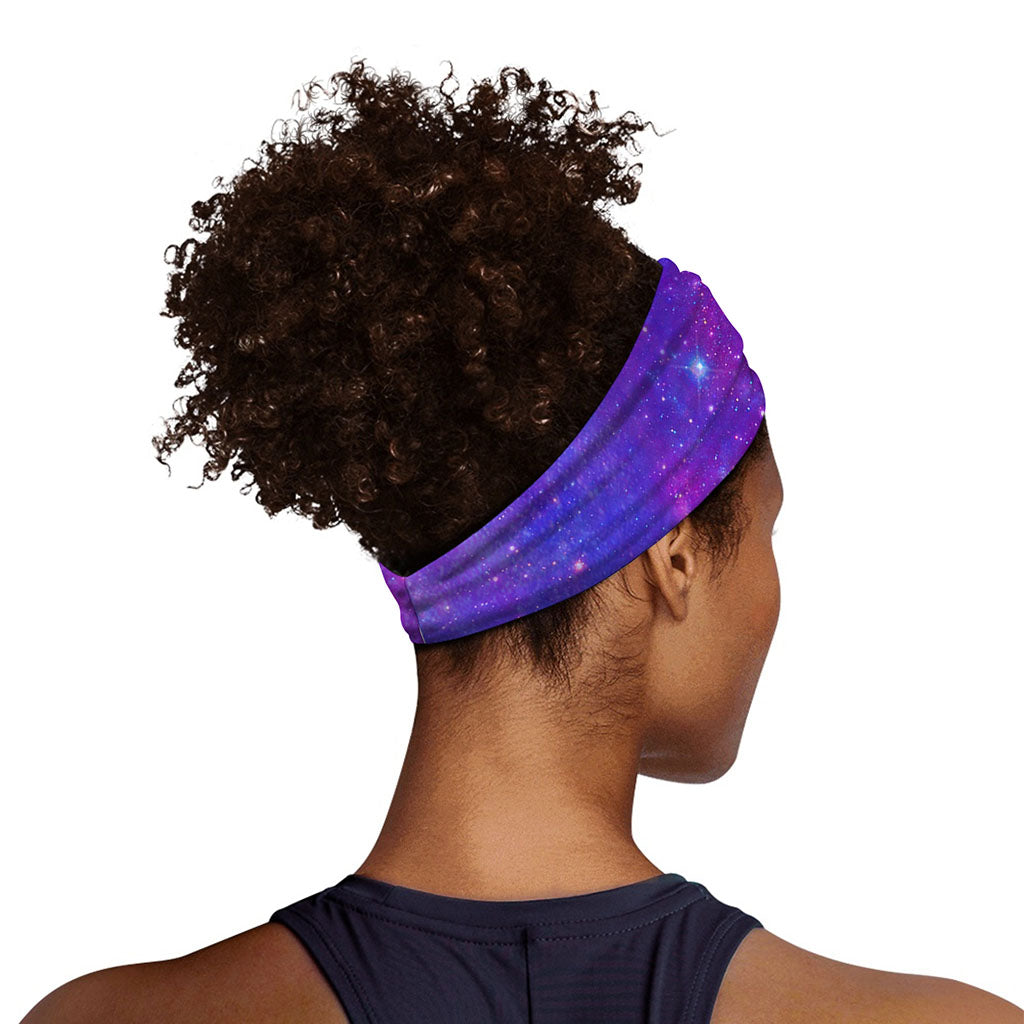 Purple Stardust Cloud Galaxy Space Print Sports Headband