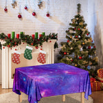 Purple Stardust Cloud Galaxy Space Print Tablecloth