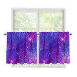 Purple Stardust Cloud Galaxy Space Print Tier Curtains