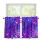 Purple Stardust Cloud Galaxy Space Print Tier Curtains
