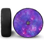 Purple Stardust Cloud Galaxy Space Print Tire Cover With Camera Hole