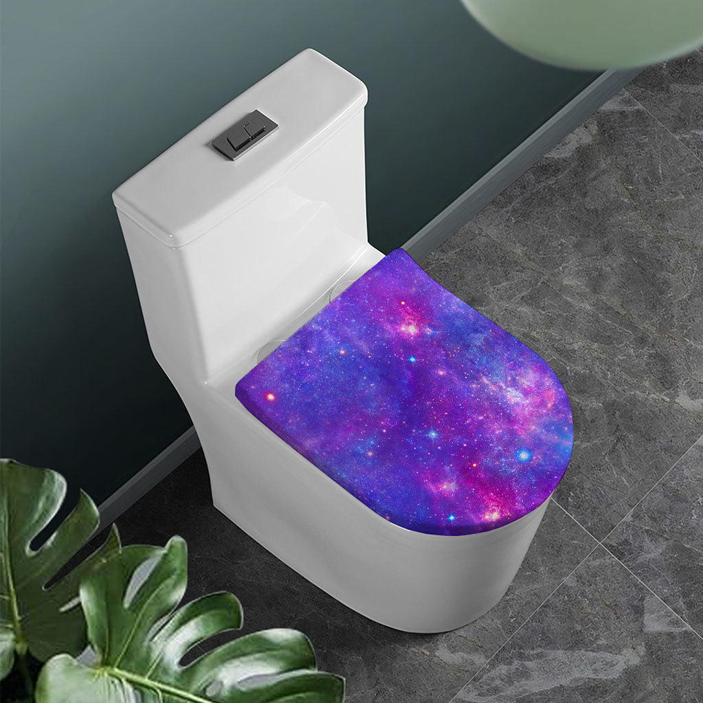 Purple Stardust Cloud Galaxy Space Print Toilet Lid Cover