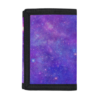 Purple Stardust Cloud Galaxy Space Print Trifold Wallet