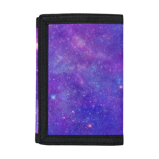 Purple Stardust Cloud Galaxy Space Print Trifold Wallet