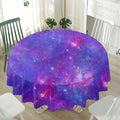 Purple Stardust Cloud Galaxy Space Print Waterproof Round Tablecloth