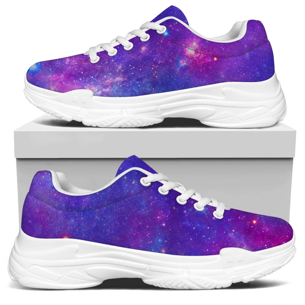 Purple Stardust Cloud Galaxy Space Print White Chunky Shoes