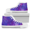 Purple Stardust Cloud Galaxy Space Print White High Top Sneakers