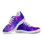 Purple Stardust Cloud Galaxy Space Print White Running Shoes