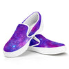 Purple Stardust Cloud Galaxy Space Print White Slip On Sneakers