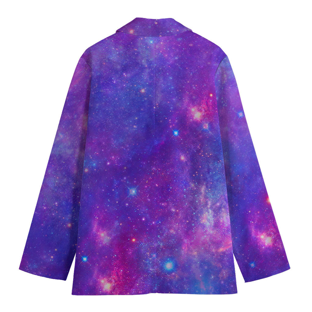 Purple Stardust Cloud Galaxy Space Print Women's Blazer