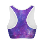 Purple Stardust Cloud Galaxy Space Print Women's Sports Bra