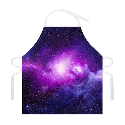 Purple Starfield Galaxy Space Print Adjustable Apron