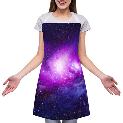 Purple Starfield Galaxy Space Print Adjustable Apron