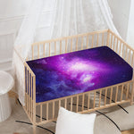 Purple Starfield Galaxy Space Print Baby Crib Sheet