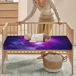 Purple Starfield Galaxy Space Print Baby Crib Sheet