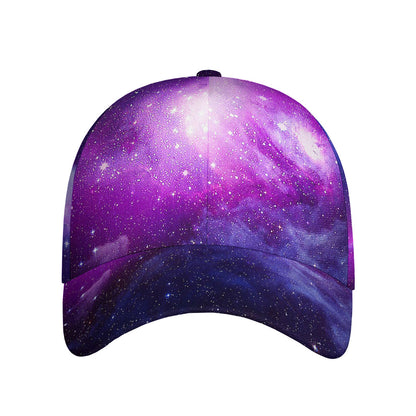 Purple Starfield Galaxy Space Print Baseball Cap