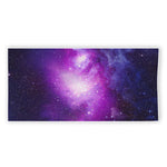 Purple Starfield Galaxy Space Print Beach Towel