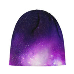 Purple Starfield Galaxy Space Print Beanie