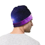 Purple Starfield Galaxy Space Print Beanie