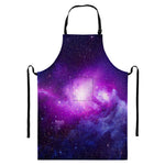 Purple Starfield Galaxy Space Print Bib Apron With Pocket