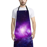 Purple Starfield Galaxy Space Print Bib Apron With Pocket