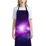 Purple Starfield Galaxy Space Print Bib Apron With Pocket