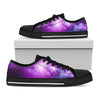 Purple Starfield Galaxy Space Print Black Low Top Sneakers