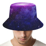Purple Starfield Galaxy Space Print Bucket Hat