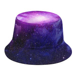 Purple Starfield Galaxy Space Print Bucket Hat