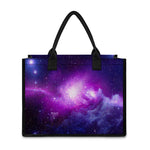 Purple Starfield Galaxy Space Print Canvas Tote Bag