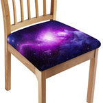 Purple Starfield Galaxy Space Print Chair Cushion Cover
