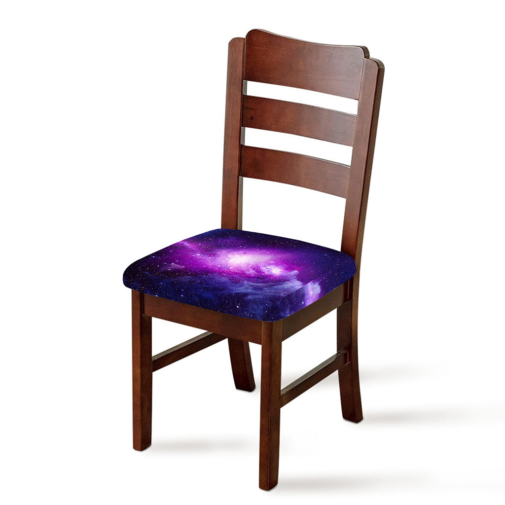 Purple Starfield Galaxy Space Print Chair Cushion Cover
