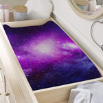 Purple Starfield Galaxy Space Print Changing Pad Cover