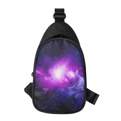 Purple Starfield Galaxy Space Print Chest Bag