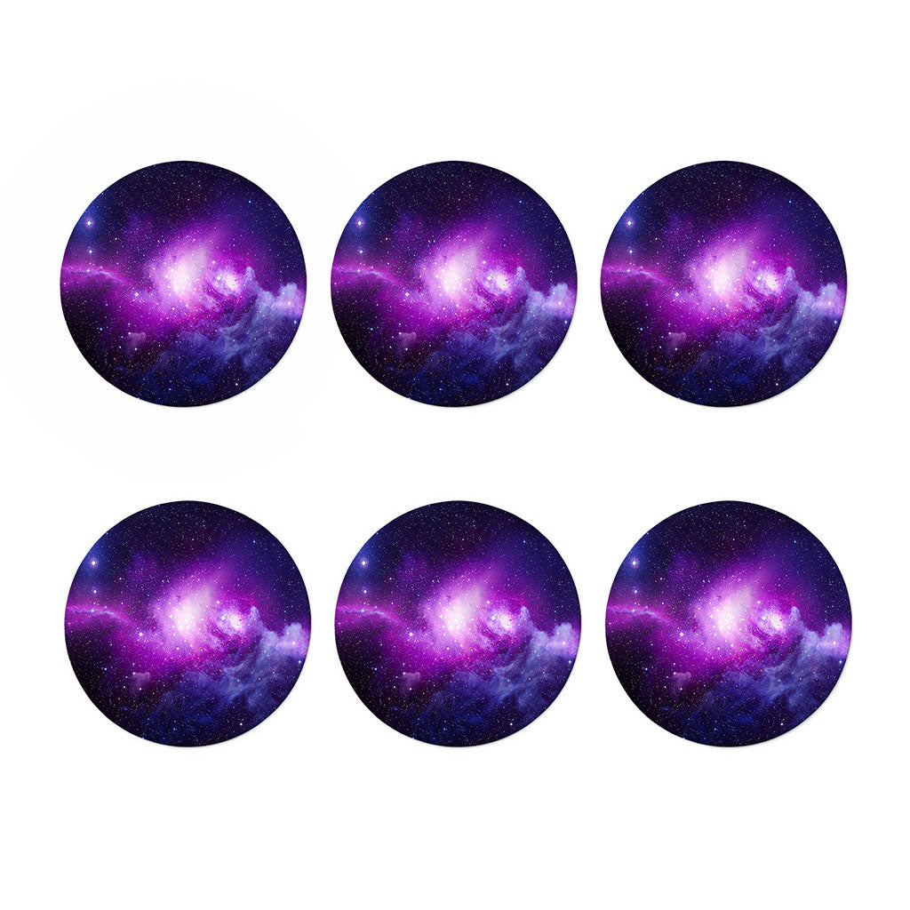Purple Starfield Galaxy Space Print Coaster Set