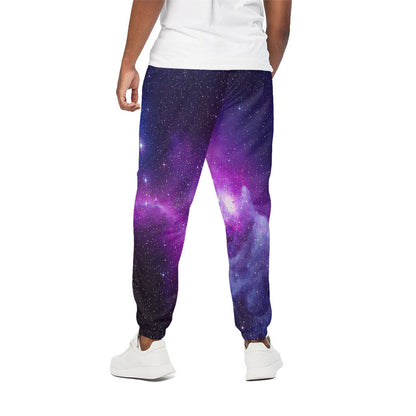 Purple Starfield Galaxy Space Print Cotton Pants