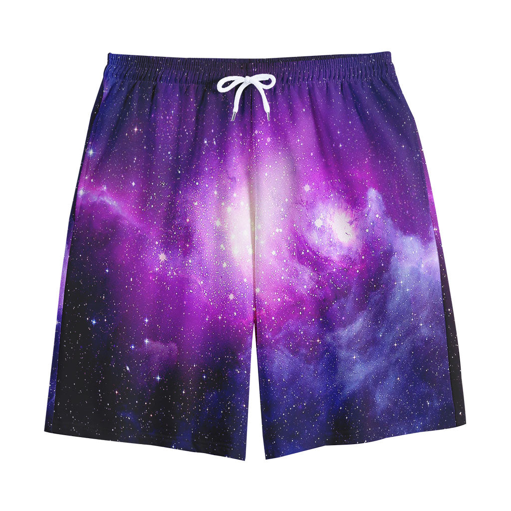 Purple Starfield Galaxy Space Print Cotton Shorts
