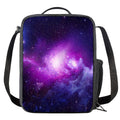 Purple Starfield Galaxy Space Print Crossbody Lunch Bag
