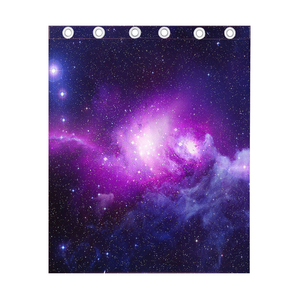 Purple Starfield Galaxy Space Print Curtain