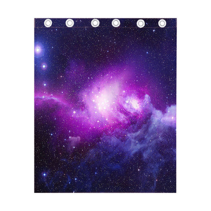 Purple Starfield Galaxy Space Print Curtain